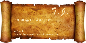 Toronyai József névjegykártya