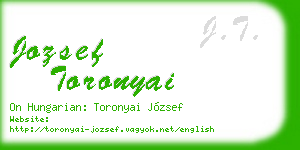 jozsef toronyai business card